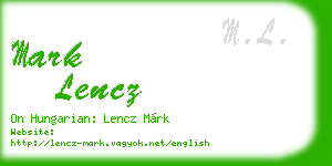 mark lencz business card